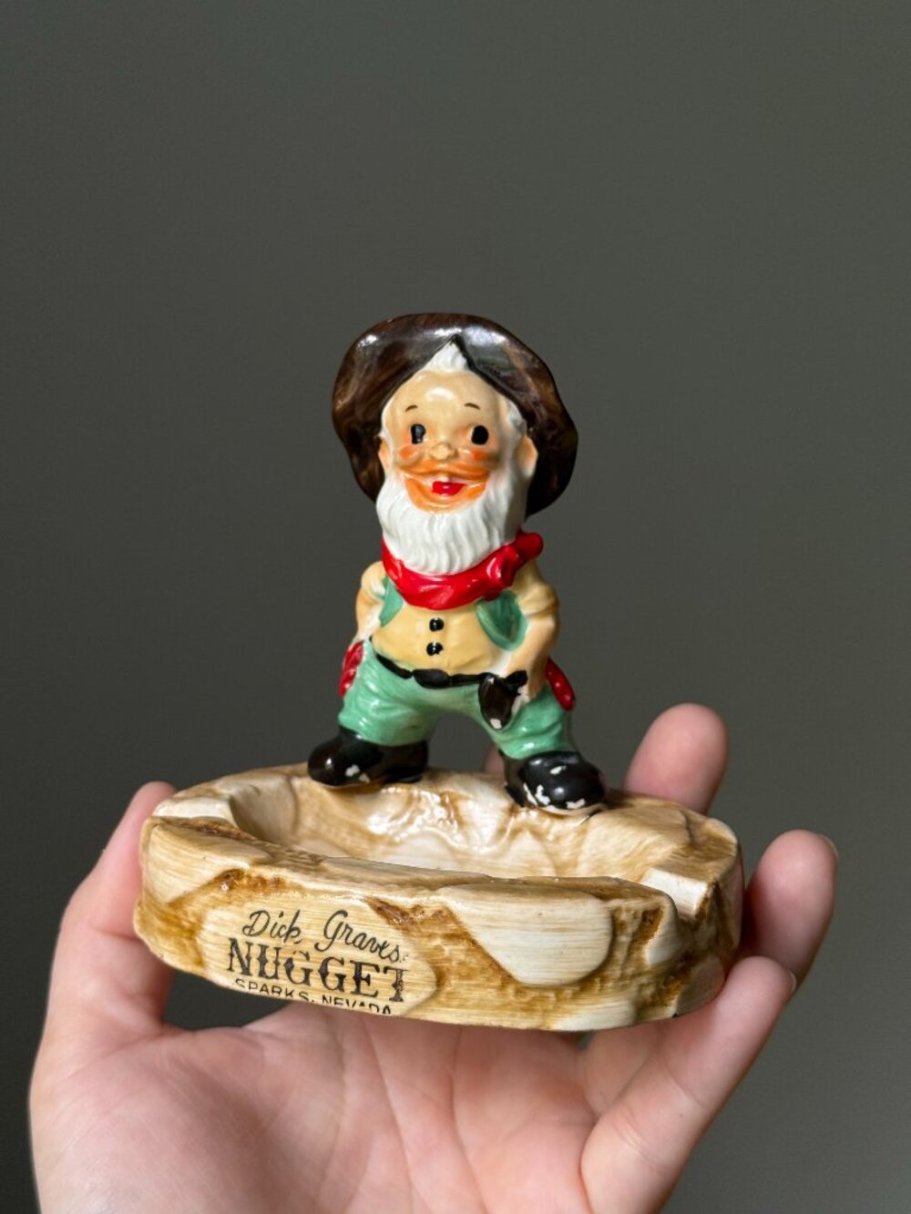 Last Chance Joe c1950s Vintage Gold Miner Dick Graves Nevada Ceramic Ashtray